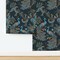 Art Nouveau Birds Feathers Peacock Blue Green Gold Brown Floral Paisley Botanical Custom Removable Wallpaper by Spoonflower Peel & Stick Wallpaper 2FT Wide